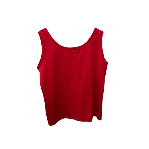 NO SIZE TAG Peter Nygard Womens Red Round Neck Sleeveless Nylon Spandex Top SZ - Picture 2 of 7